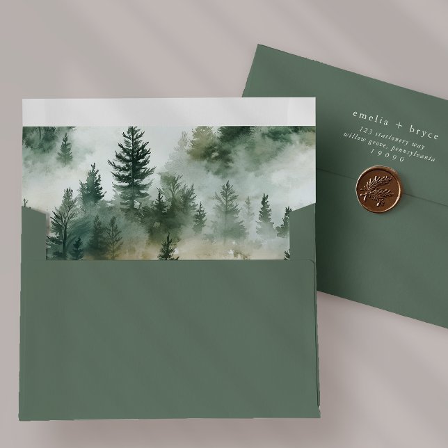 EMELIA Forest Mountain Wedding Invitation Envelope (EMELIA Forest Mountain Wedding Invitation Envelope)