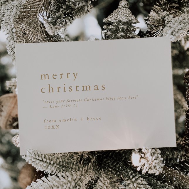 EMELIA Gold Easy Bible Verse Religious Christmas Holiday Card (EMELIA Gold Easy Bible Verse Religious Christmas Holiday Card)
