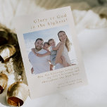 EMELIA Gold Family Photo God Christian Christmas Holiday Card<br><div class="desc">EMELIA Gold Family Photo God Christian Christmas Holiday Cards. The card reads "glory to God in the highest" with a holiday greeting underneath your family photo.

Personalise the front of the card with a photo,  your family name and the year.</div>