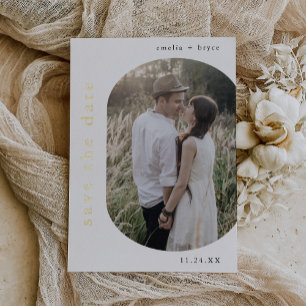 EMELIA Gold Foil Boho Modern Wedding Save the Date