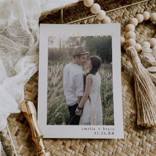 EMELIA Gold Foil Boho Simple Wedding Save the Date