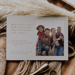 EMELIA Gold Photo Easy Simple Religious Christmas Holiday Card
