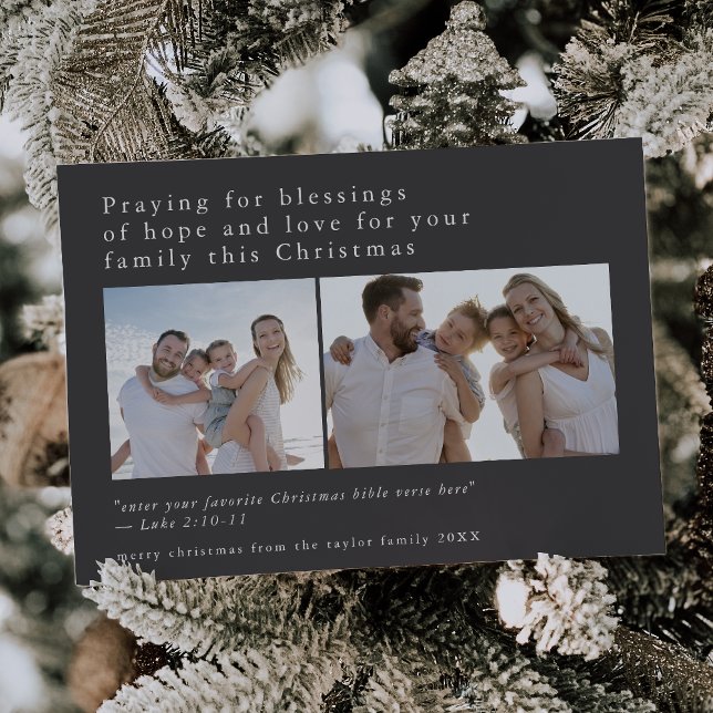 EMELIA Grey Photo Unique Bible Quotes Christmas Holiday Card (EMELIA Gray Photo Unique Bible Quotes Christmas Holiday Card)