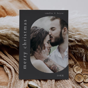 EMELIA Grey Picture Family Photo Merry Christmas Holiday Card