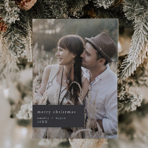 EMELIA Grey Printable Cute Unique Photo Christmas Holiday Card