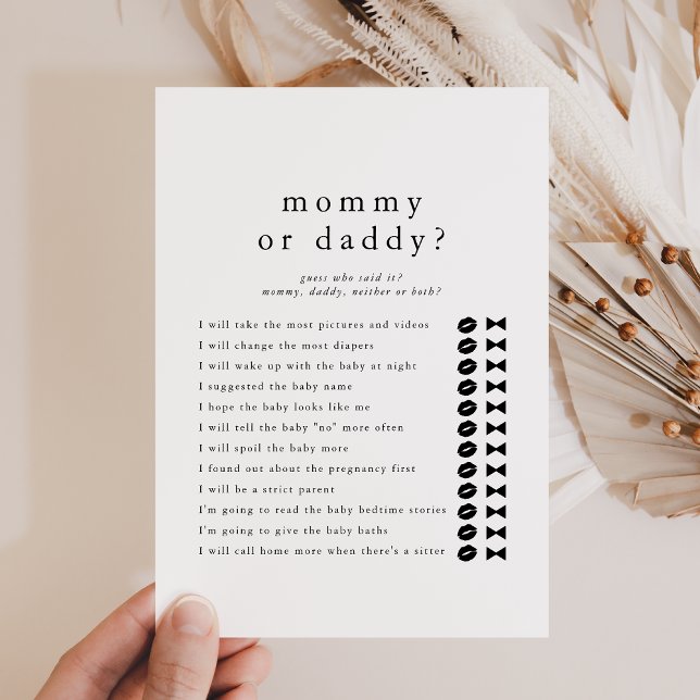 EMELIA Guess Who Mummy Daddy Baby Shower Game Card (EMELIA Guess Who Mommy Daddy Baby Shower Game Card)