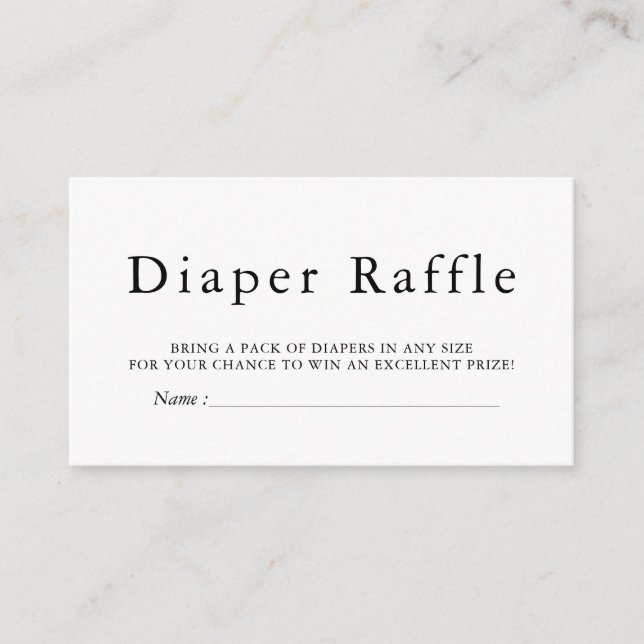 EMELIA Minimal Baby Shower Raffle Card (Front)