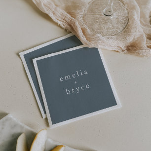 EMELIA Minimal Dusty Blue Winter Rustic Wedding Napkin