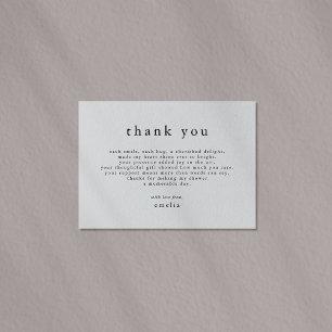 EMELIA Minimal Rustic Boho Simple Baby Shower Thank You Card