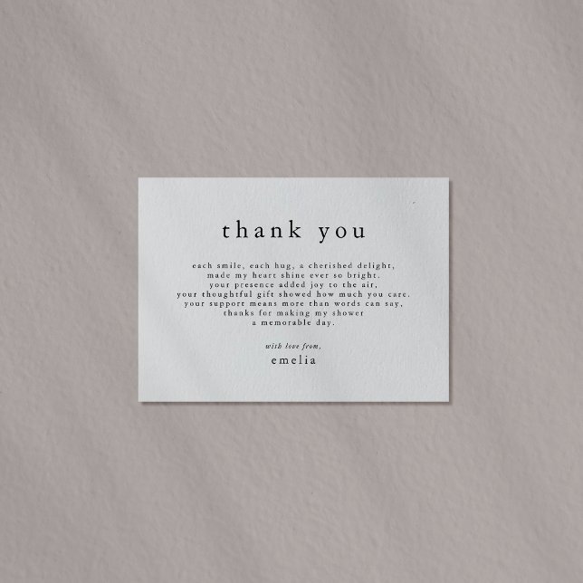 EMELIA Minimal Rustic Boho Simple Baby Shower Thank You Card (EMELIA Minimal Rustic Boho Simple Baby Shower Thank You Card)