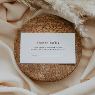 EMELIA Minimal Simple Baby Shower Diaper Raffle Enclosure Card