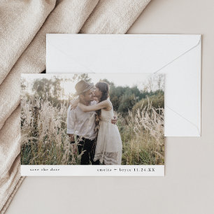 EMELIA Modern Boho Photo Rustic Minimalist Wedding Save The Date