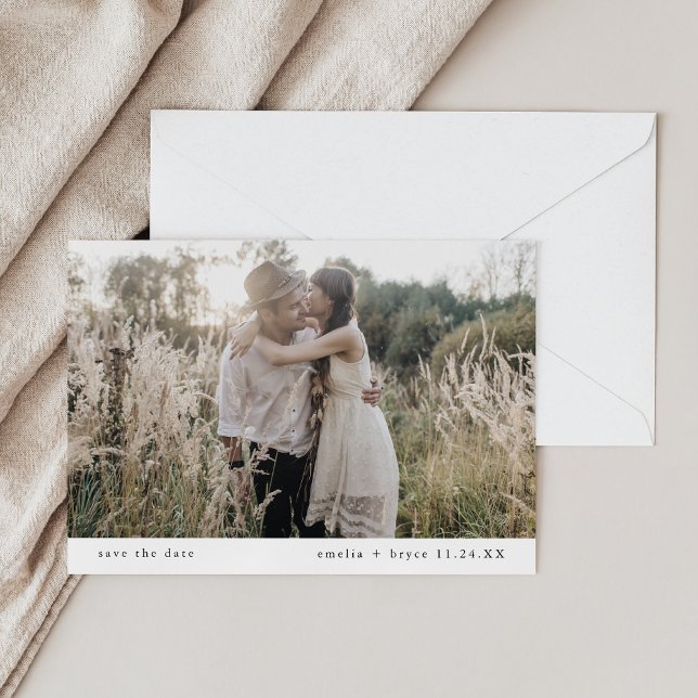 EMELIA Modern Boho Photo Rustic Minimalist Wedding Save The Date (EMELIA Modern Boho Photo Rustic Minimalist Wedding Save The Date)