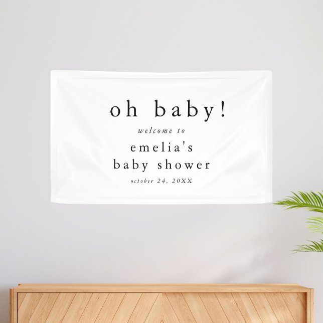 EMELIA Modern Minimal Rustic Simple Baby Shower Banner (EMELIA Modern Minimal Rustic Simple Baby Shower Banner)