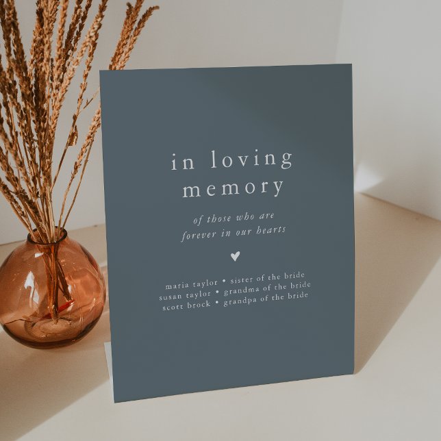 EMELIA Navy Blue In Loving Memory Wedding Memorial Pedestal Sign (EMELIA Navy Blue In Loving Memory Wedding Memorial Pedestal Sign)