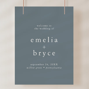 EMELIA Navy Simple Wedding Welcome Sign Template