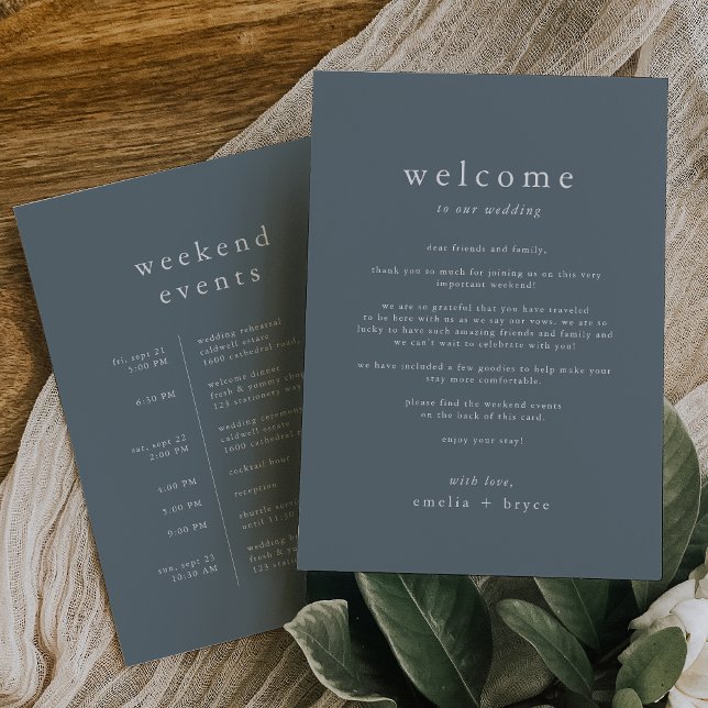 EMELIA Navy Wedding Weekend Itinerary Template (EMELIA Navy Wedding Weekend Itinerary Template)