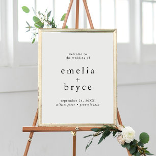 EMELIA Neutral Boho Wedding Welcome Sign Template