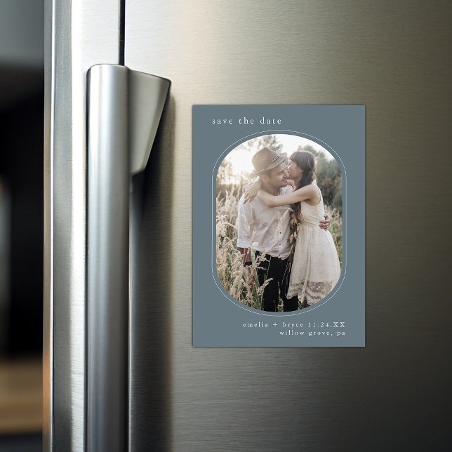 EMELIA Photo Navy Simple Wedding Save the Date Magnetic Invitation (EMELIA Photo Navy Simple Wedding Save the Date Magnetic Invitation)