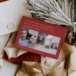 EMELIA Red Hilarious Photo Funny Christmas Holiday Card