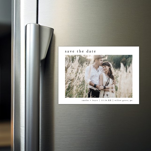 EMELIA Rustic Photo Simple Wedding Save the Date Magnetic Invitation (EMELIA Rustic Photo Simple Wedding Save the Date Magnetic Invitation)