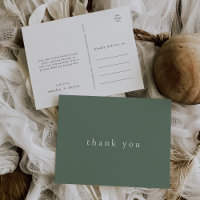EMELIA Rustic Simple Sage Nature Wedding Thank You