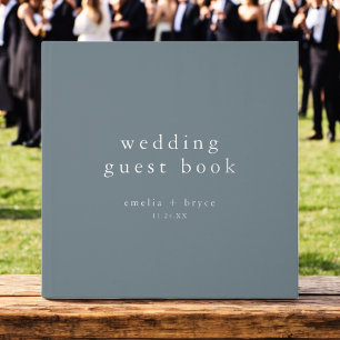 EMELIA Silver Foil Dusty Blue Winter Boho Wedding Guest Book