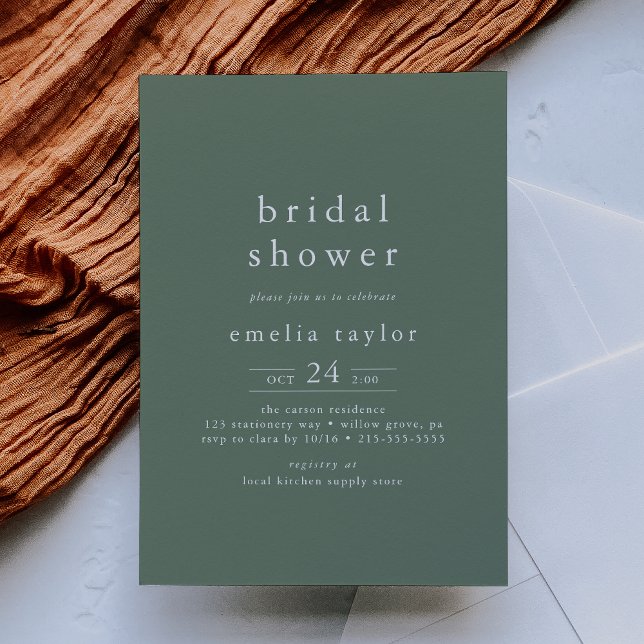 EMELIA Simple Modern Mountain Rustic Bridal Shower Invitation (EMELIA Simple Modern Mountain Rustic Bridal Shower Invitation)