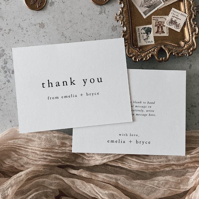 EMELIA Unique Black White Minimalist Modern Simple Thank You Card (EMELIA Unique Black White Minimalist Modern Simple Thank You Card)