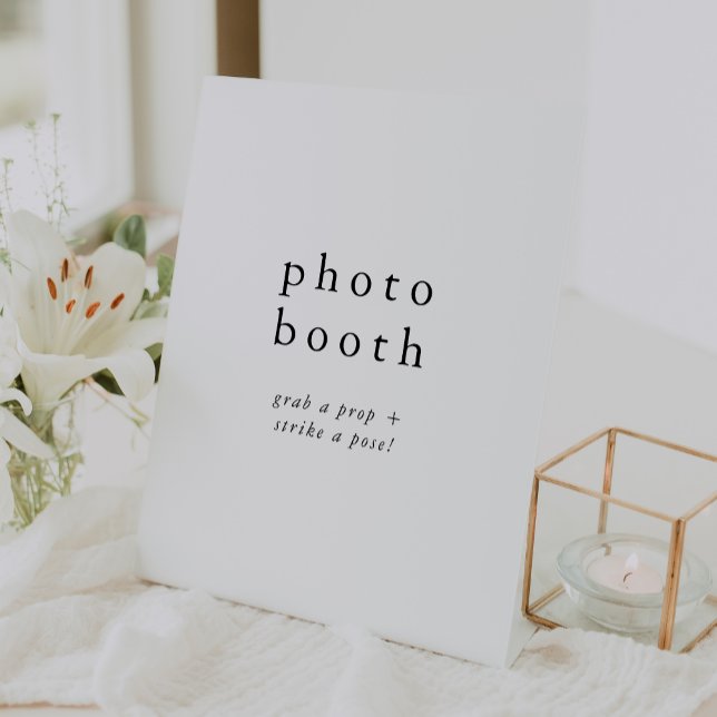 EMELIA Unique Neutral Rustic Wedding Photo Booth Pedestal Sign (EMELIA Unique Neutral Rustic Wedding Photo Booth Pedestal Sign)