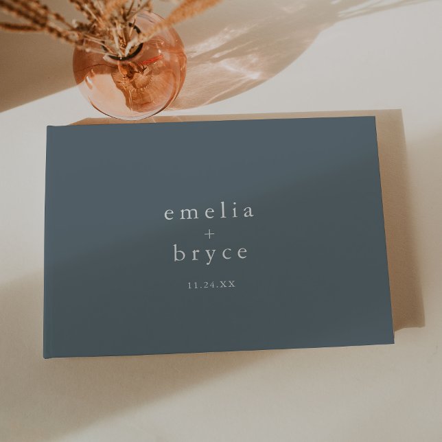 EMELIA Winter Minimalist Simple Dusty Blue Wedding Guest Book (EMELIA Winter Minimalist Simple Dusty Blue Wedding Guest Book)