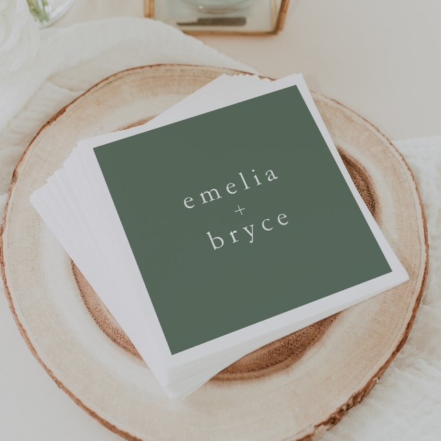 EMELIA Woodland Nature Rustic Sage Forest Wedding Napkin (EMELIA Woodland Nature Rustic Sage Forest Wedding Napkins)