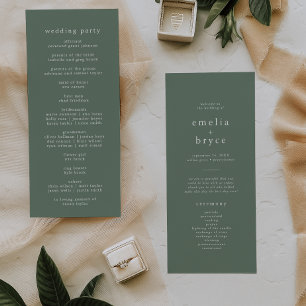 EMELIA Woodland Nature Rustic Sage Forest Wedding Programme