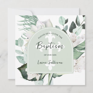 Emerad Greenery Arch Baptism Invitation