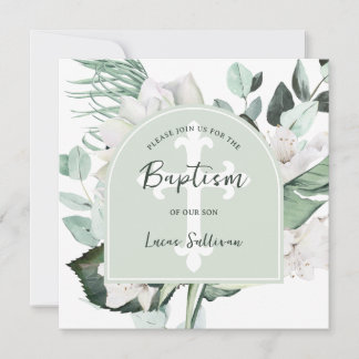 Emerad Greenery Arch Baptism Invitation