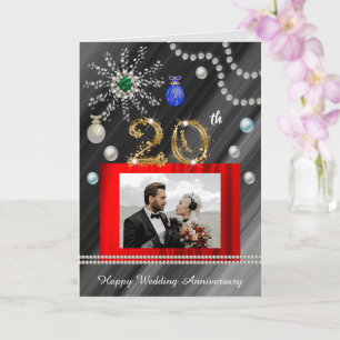 Emerald 20th Anniversary on Christmas 2 photos Card