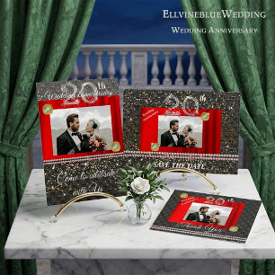 Emerald 20th Anniversary Thank You Silver & Photo Card