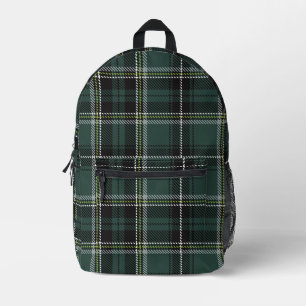 Emerald Academic Plaid Printed Backpack