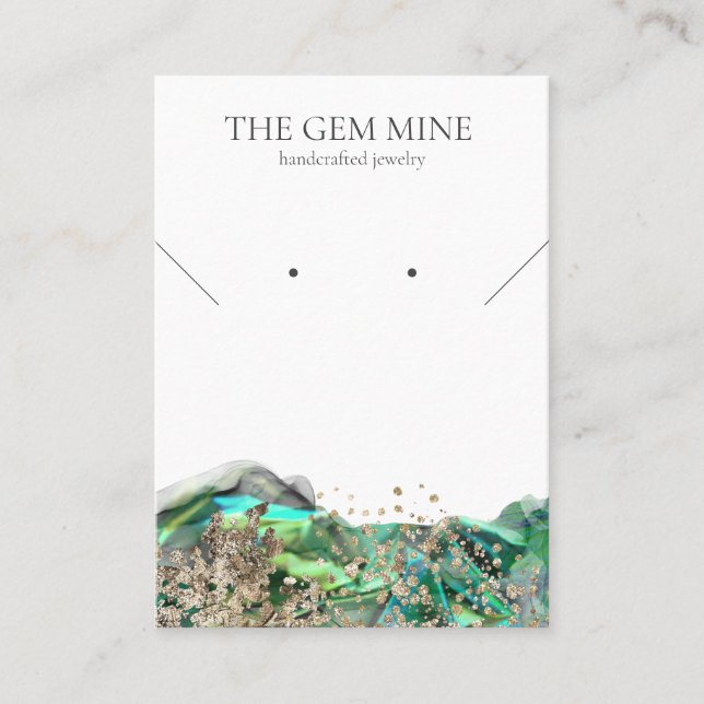 Emerald Agate Gemstone Jewellery Display Card (Front)