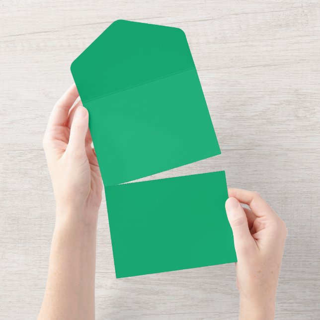 Emerald All-in-One Wedding Invite – Customisable (Tearaway)