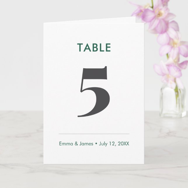 Emerald Ampersand | Table Number (Folded) (Orchid)