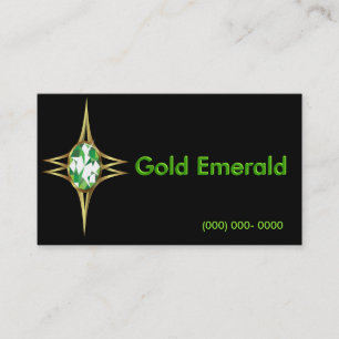 Emerald and Gold Logo Business Card