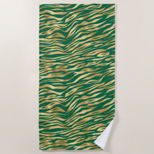 Emerald and Gold Safari Series Design 2 Beach Towel
