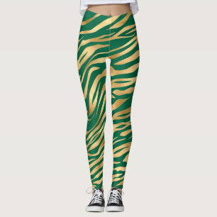 Emerald and Gold Safari Series Design 2 Leggings