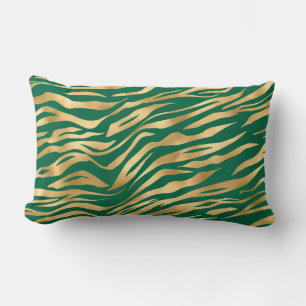 Emerald and Gold Safari Series Design 2 Lumbar Cushion