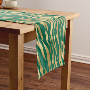 Emerald and Gold Safari Series Design 2 Short Table Runner