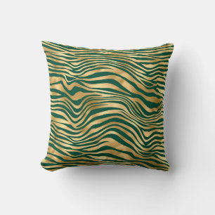 Emerald and Gold Safari Series Design 4 Cushion