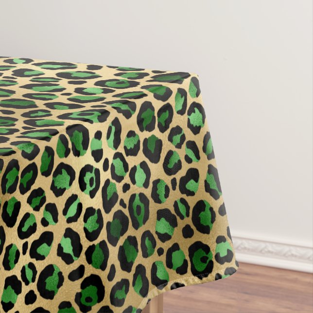 Emerald and Gold Safari Series Design 8 Tablecloth (In Situ)