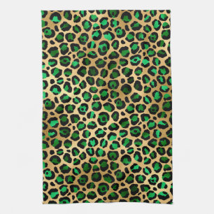 Emerald and Gold Safari Series Design 8 Tea Towel