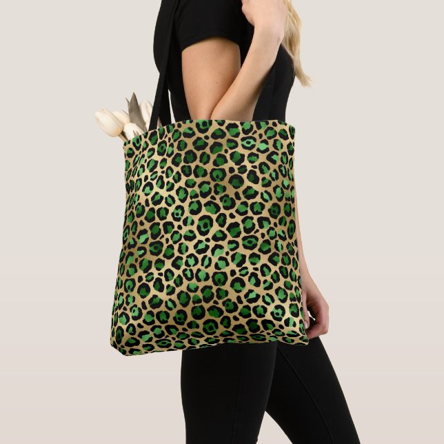 Emerald and Gold Safari Series Design 8 Tote Bag (Close Up)